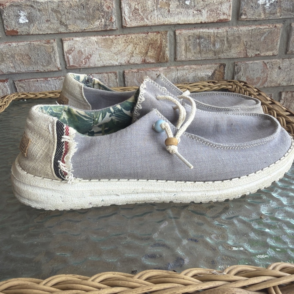 Hey Dude Wendy Fringe Indigo Slip On Casual Shoes Women's Size Women's 6